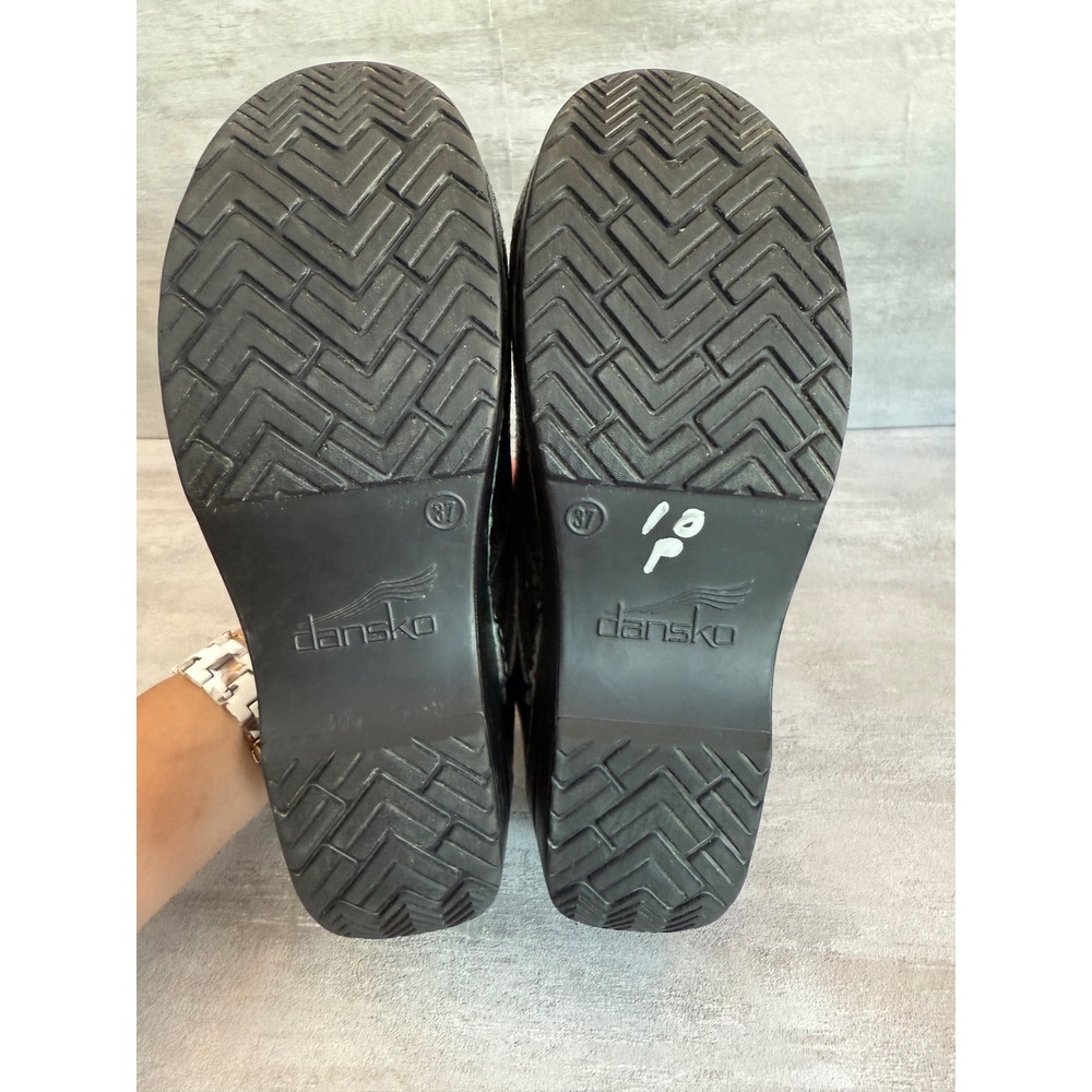 Dansko Women's Clogs Size 37 Black Leather Comfort Shoes Floral‎ Pattern - Picture 8 of 12